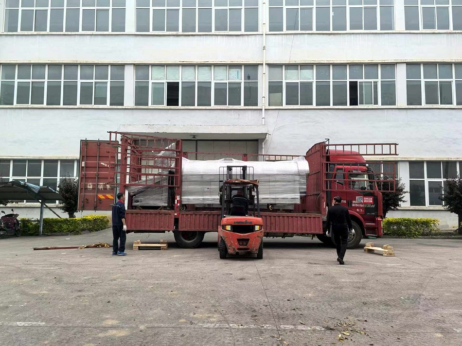 許昌智工4米電磁流水線炒貨機(jī)裝車發(fā)貨安徽
